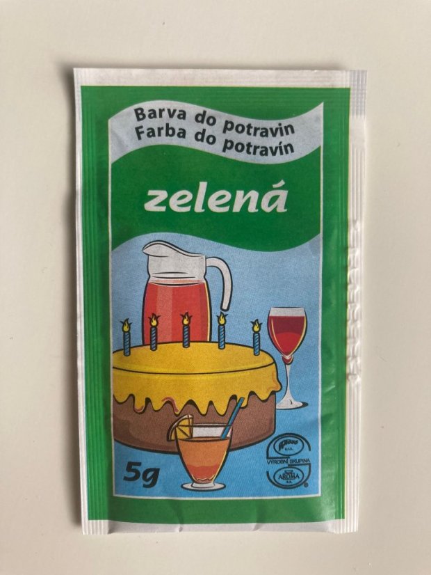 Zelené práškové potravinářské barvivo, 5 g