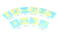 Přiřazovací karty k různým tvarům pevniny a vodních ploch