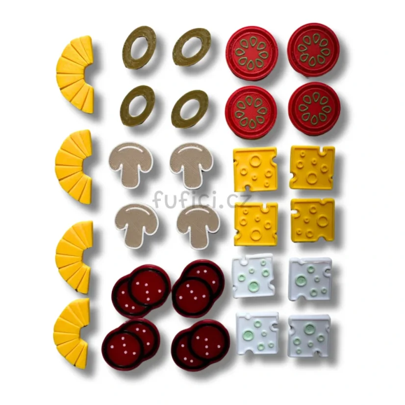 Miniatury - Ingredience na pizzu + kráječ (28 + 1ks)