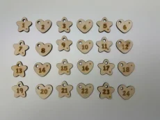 Dřevěná adventní čísla - mix tvarů