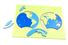 Puzzle - mapa oceánů - bez rámečku