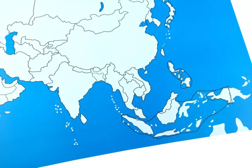 Kontrolní mapa - Asie Nová - bez popisků
