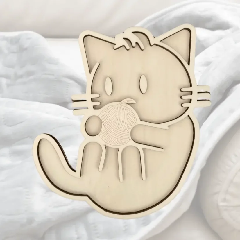 Kočička - dřevěný tác