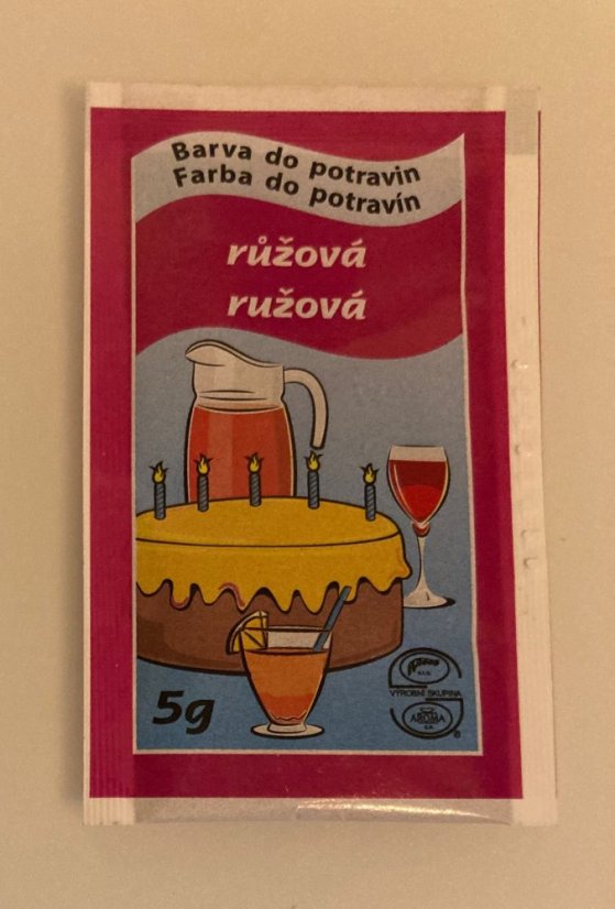 Růžové práškové potravinářské barvivo, 5 g