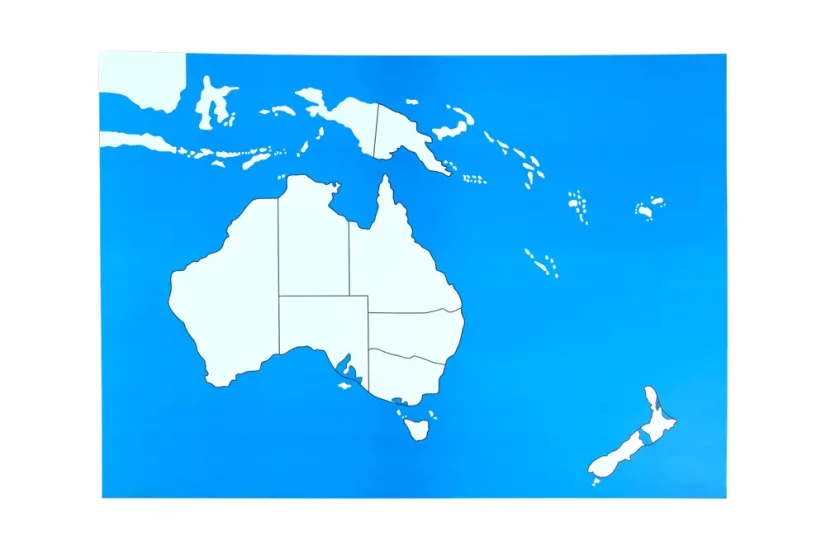 Kontrolní mapa - Australie Nová - bez popisků