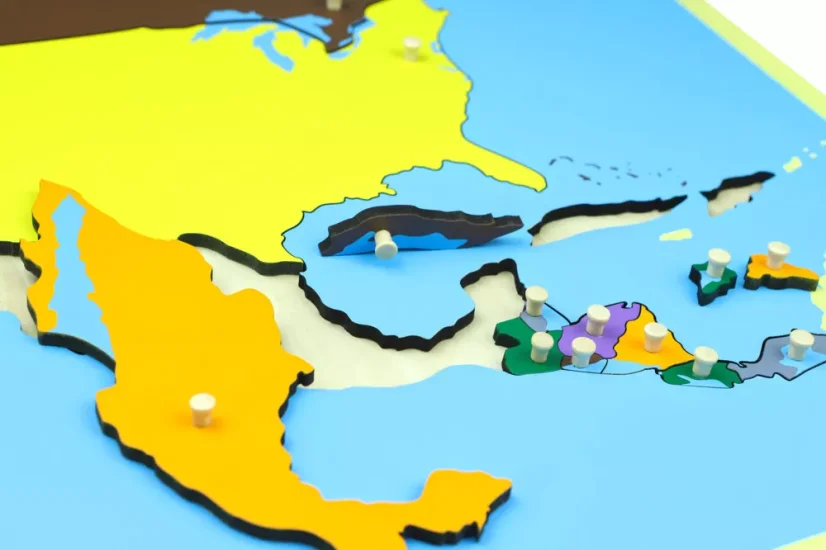 Puzzle - mapa Severní Amerika - bez rámečku