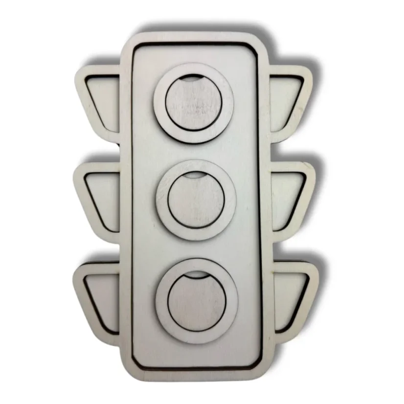 Semafor - dřevěný tác + 3 vyjímatelné dílky