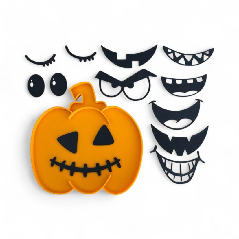 Veselá Dýně  - 3D tištěný tác + sada očí a pusinek