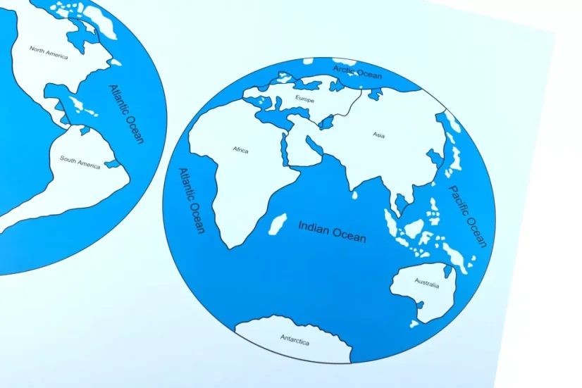 Kontrolní mapa - světa - s popisky