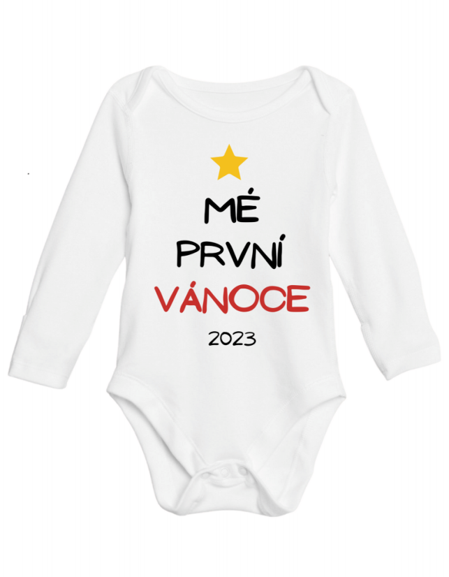 Body - Mé první Vánoce - Velikost: 3 - 6 měsíců, Varianta: Dlouhý rukáv