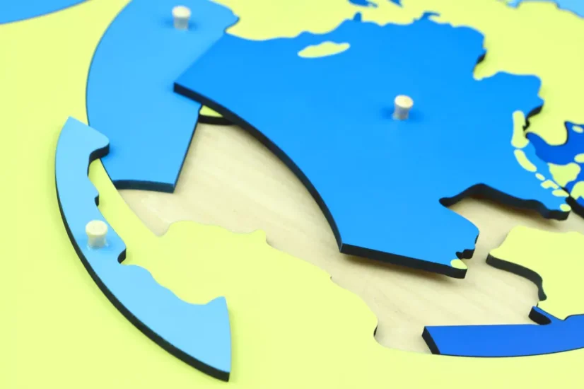 Puzzle - mapa oceánů - bez rámečku