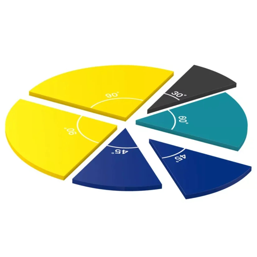 Barevné kruhy s úhly (set 6 ks)