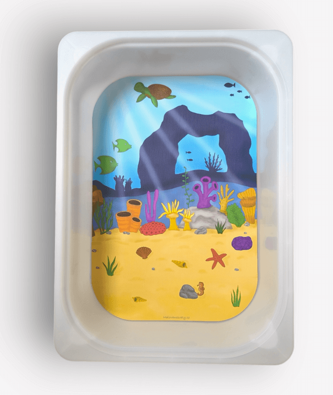 Mořské dno - voděodolná podložka do Trofast boxu