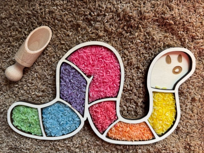 Žížala - dřevěný tác