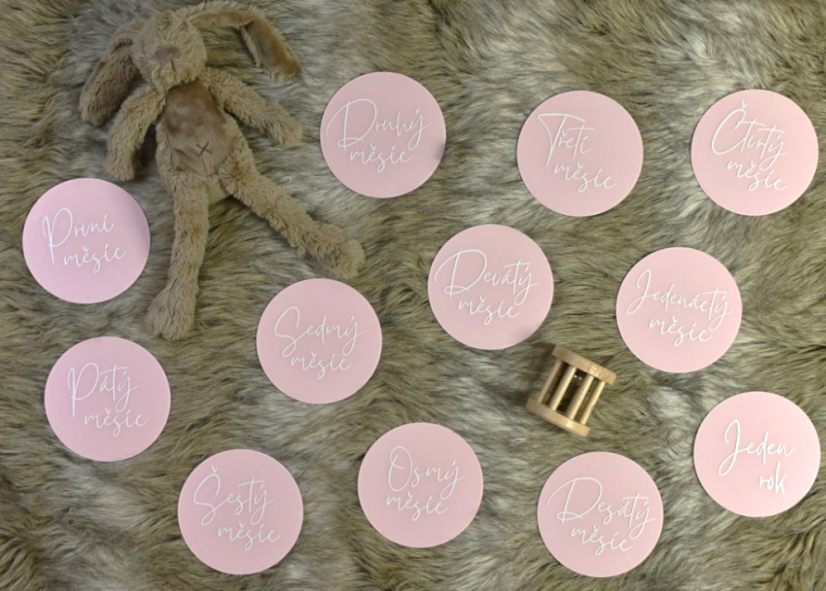 Milníková kolečka - první rok - růžová