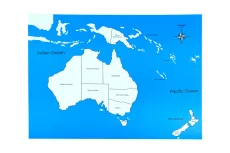 Kontrolní mapa - Australie Nová - s popisky