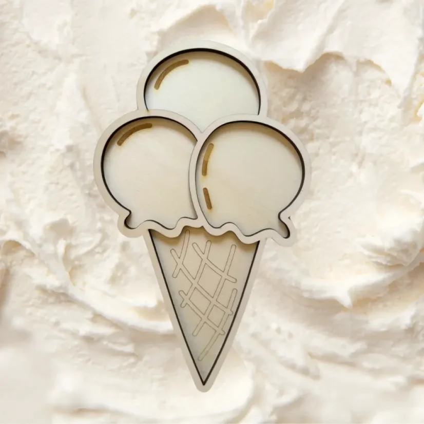 Zmrzlina - dřevěný tác