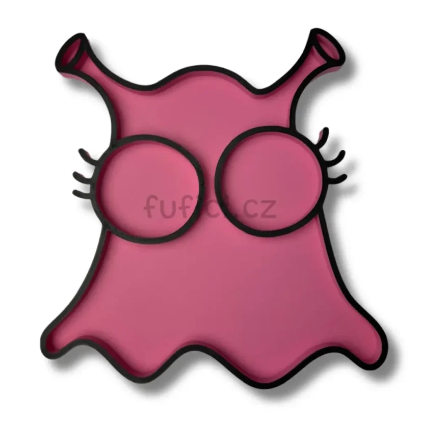 Růžová příšerka - 3D tištěný tác + sada očí a pusinek
