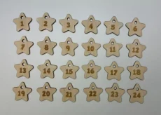 Dřevěná adventní čísla - hvězdičky