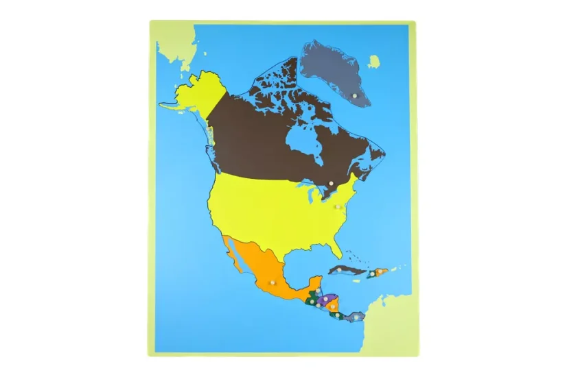 Puzzle - mapa Severní Amerika - bez rámečku