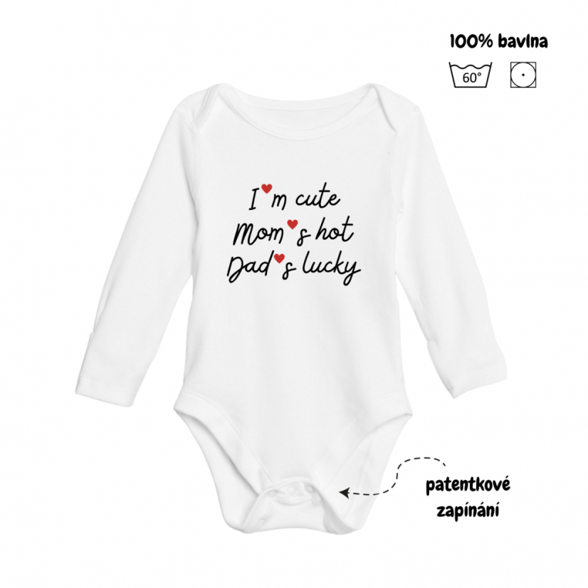 Body - me, mum and dad - Velikost: 6 - 9 měsíců, Varianta: Dlouhý rukáv