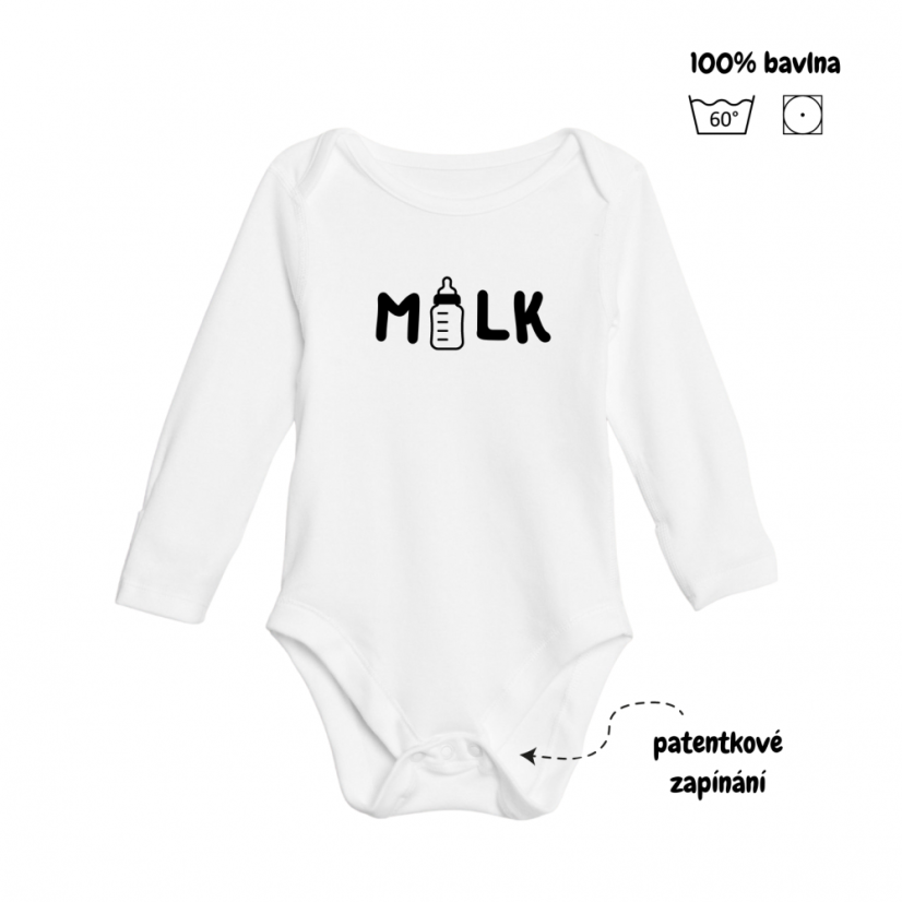 Body - Milk - Velikost: 3 - 6 měsíců, Varianta: Krátký rukáv