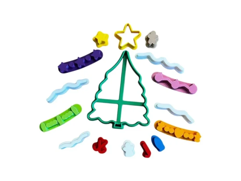 Vánoční strom - razítko a obtiskávátka (16ks)