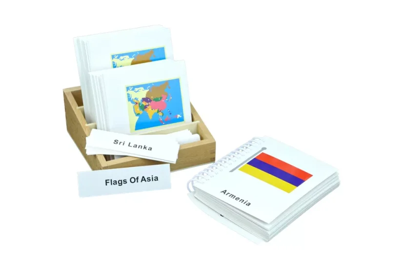 Vlajky Asie - třísložkové karty
