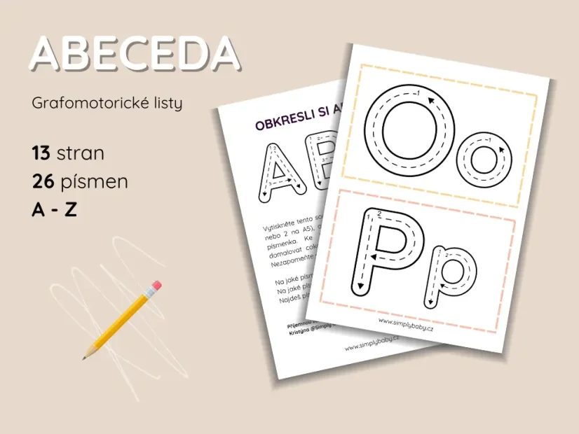 Abeceda - grafomotorické listy