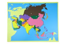Puzzle - mapa Asie - bez rámečku
