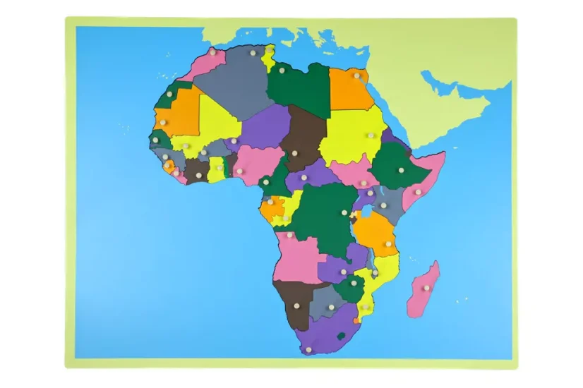Puzzle - mapa Afrika - bez rámečku