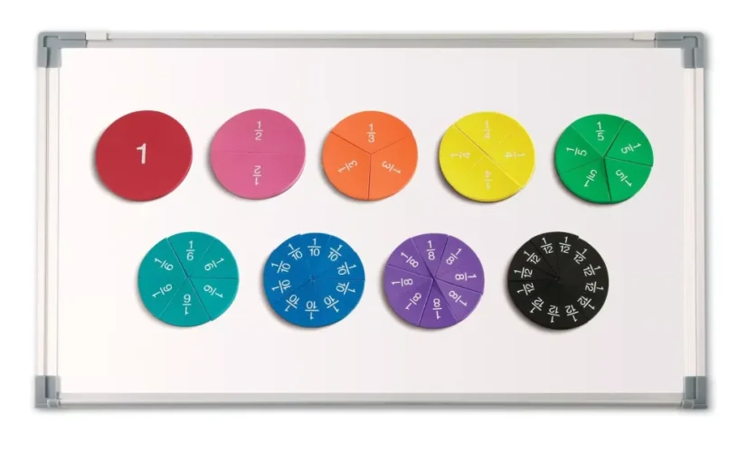 Barevné zlomky - magnetické pěnové kruhy