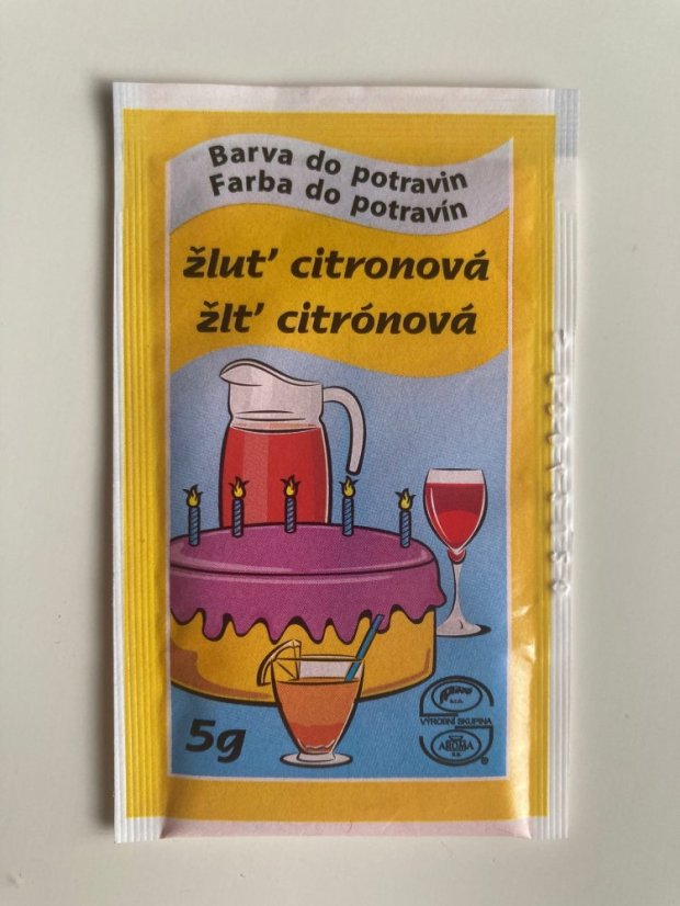 Žluté práškové potravinářské barvivo, 5 g