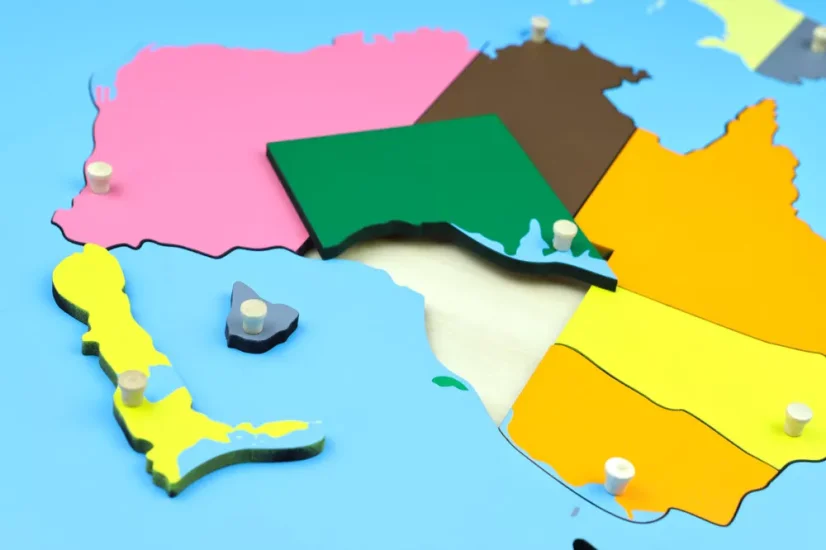 Puzzle - mapa Australie - bez rámečku