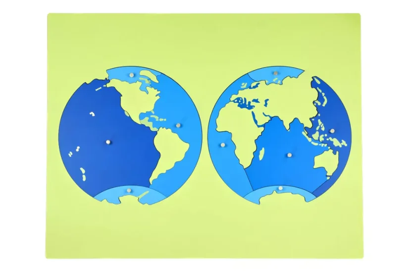 Puzzle - mapa oceánů - bez rámečku