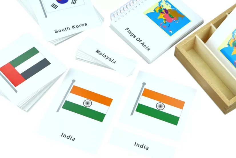 Vlajky Asie - třísložkové karty