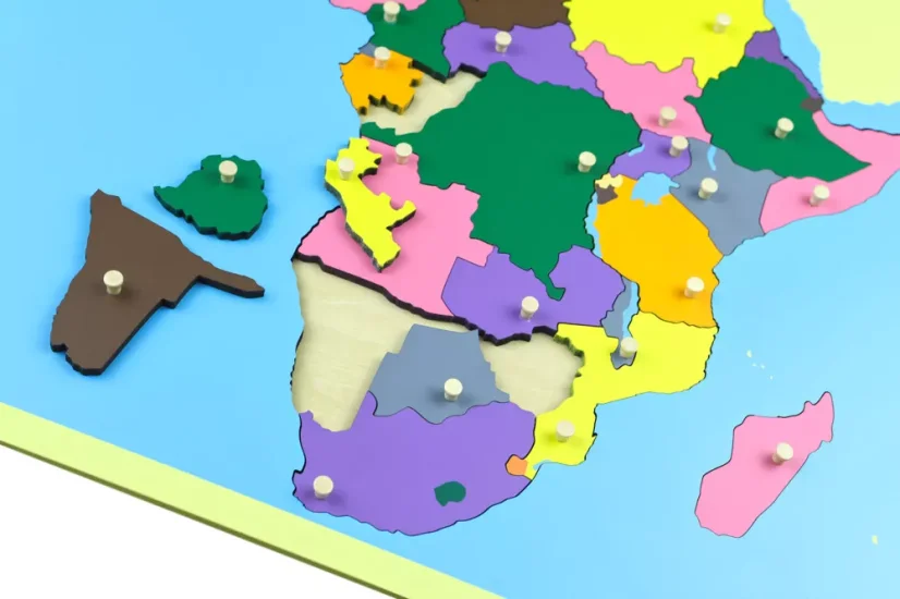 Puzzle - mapa Afrika - bez rámečku