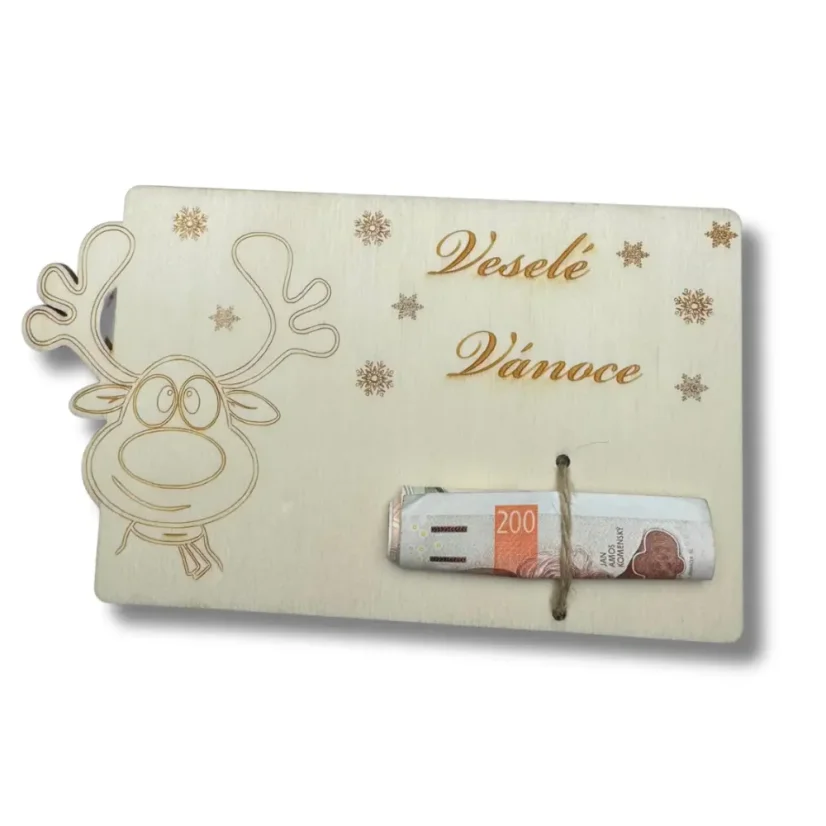 Dřevěná obálka na peníze - sob